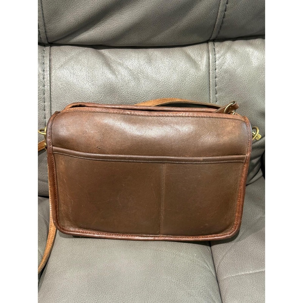 Vintage Coach Brown Leather Crossbody Bag Made in USA authentication included